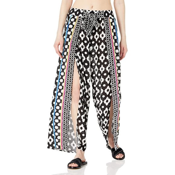 TRINA TURK $162 Onyx Split Leg Pants Coverup Swim - Picture 1 of 11